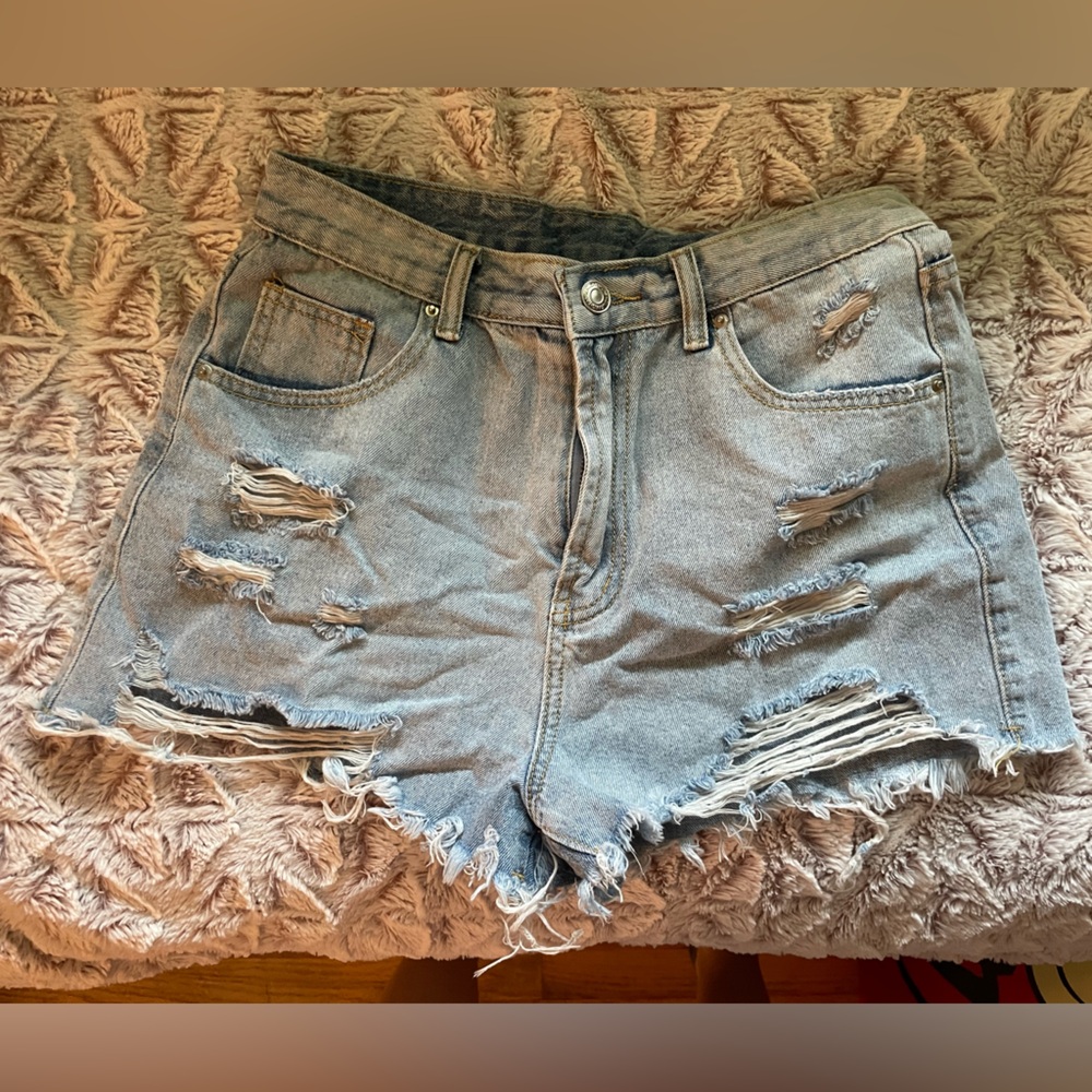 Distressed Denim Shorts